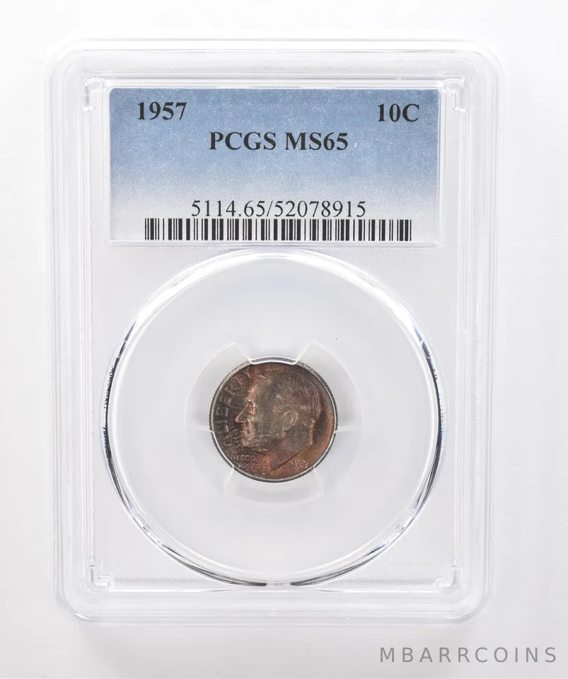 1957 Roosevelt Dime MS65 PCGS Beautiful Tone *1858