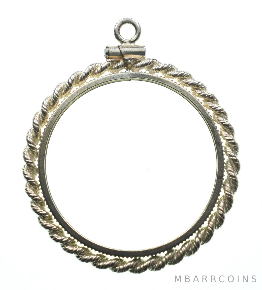 Sterling Silver 24.3 MM US Quarter Coin Bezel Pendant Frame Edge *2379