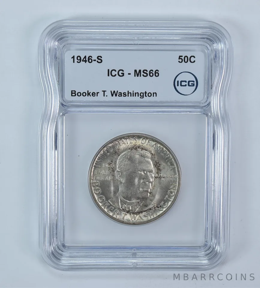 1946-S Booker T Washington Commemorative Half Dollar MS66 ICG
