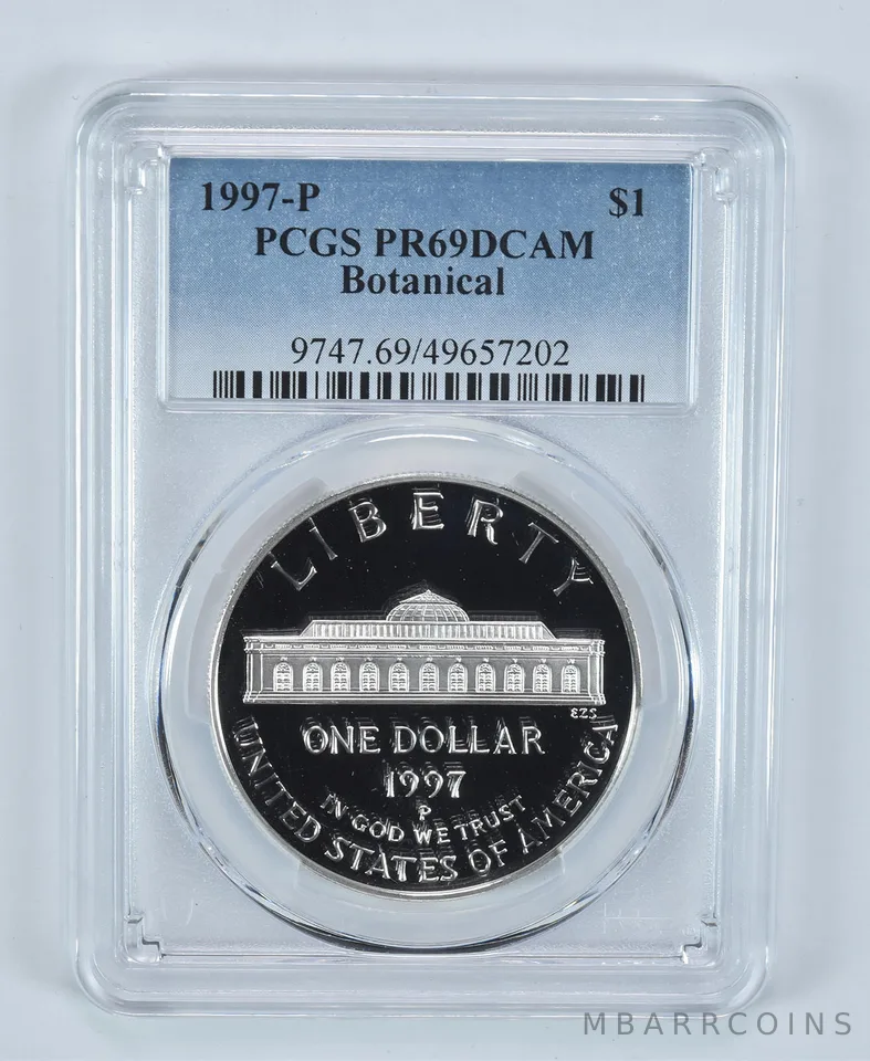 1997-P Botanical Gardens Commemorative Dollar PR69 DCAM PCGS Blue Label