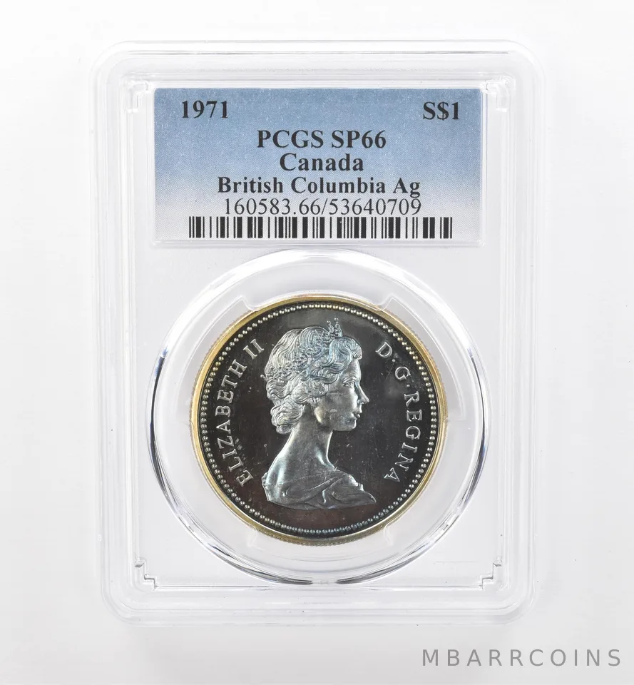 1971 Canada 1 Dollar Silver British Columbia SP66 PCGS Beautiful Tone *1910