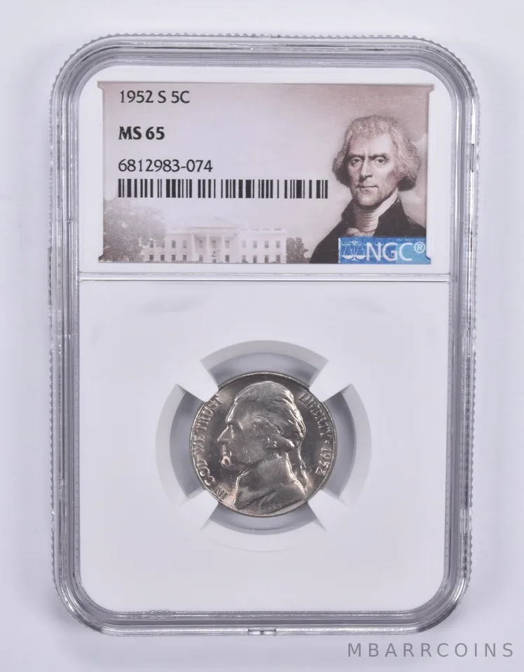 1952-S Jefferson Nickel MS65 NGC Special Label