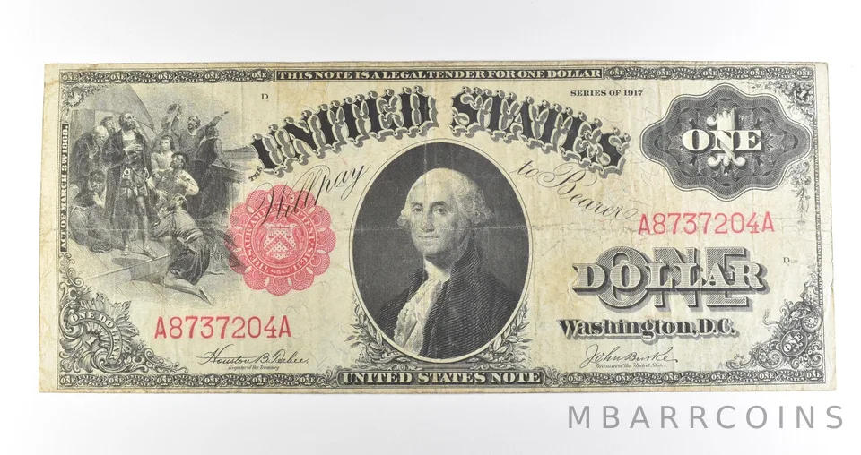 1917 $1 Legal Tender Large Note Red Seal *4542
