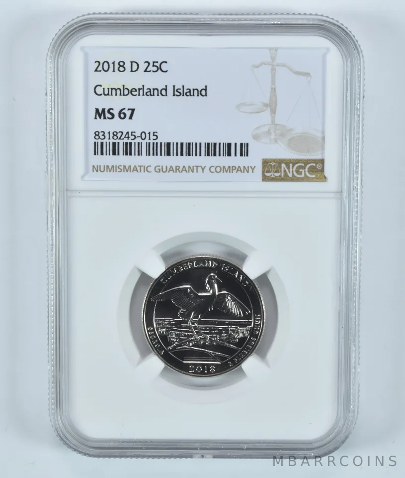 2018-D Washington Quarter Cumberland Island America The Beautiful MS67 NGC