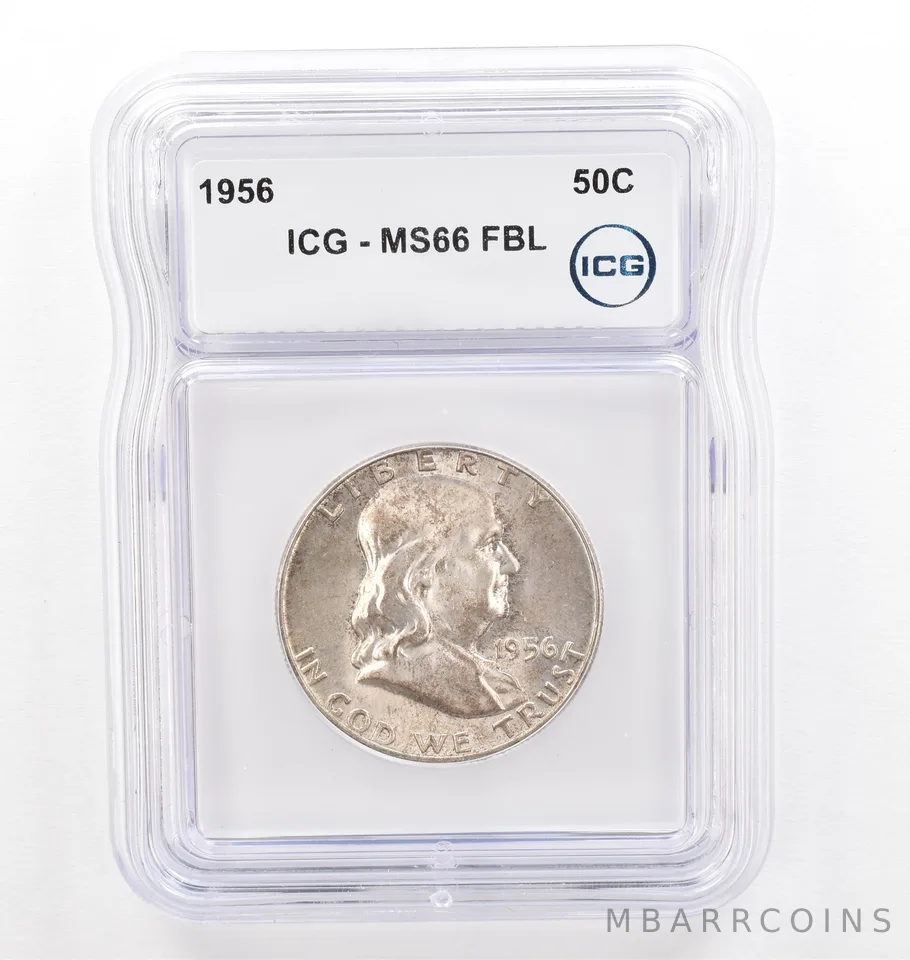 1956 Franklin Half Dollar MS66 FBL ICG Beautiful Tone *0235