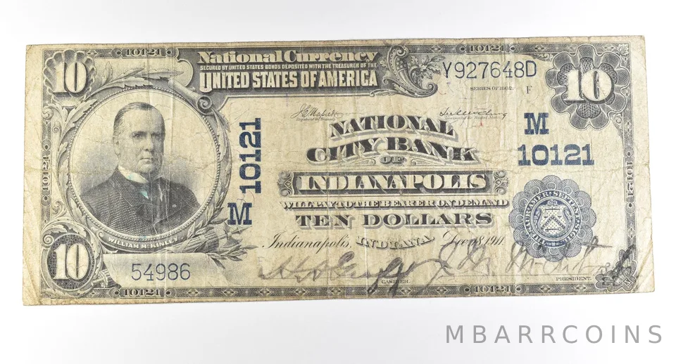 1902 $10 Indianapolis IN National Currency Ch#10121 *2781