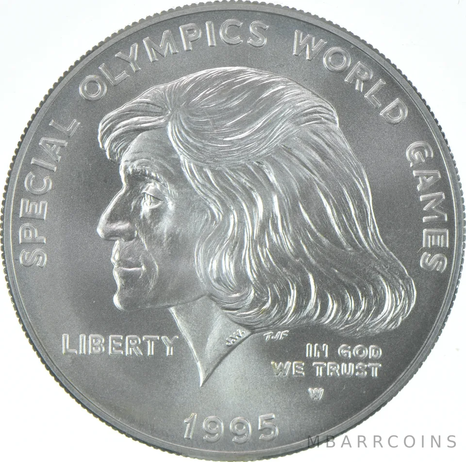 1995-W Unc Special Olympics Commemorative Silver Dollar $1