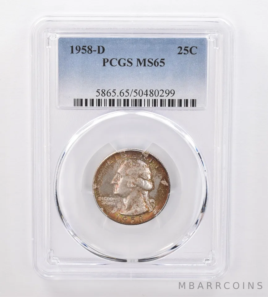 1958-D Washington Quarter MS65 PCGS Beautiful Tone *0036