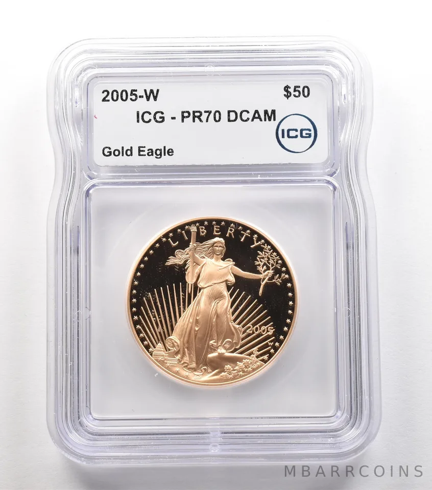 2005-W $50 American Gold Eagle 1 Oz Gold PR70 DCAM ICG