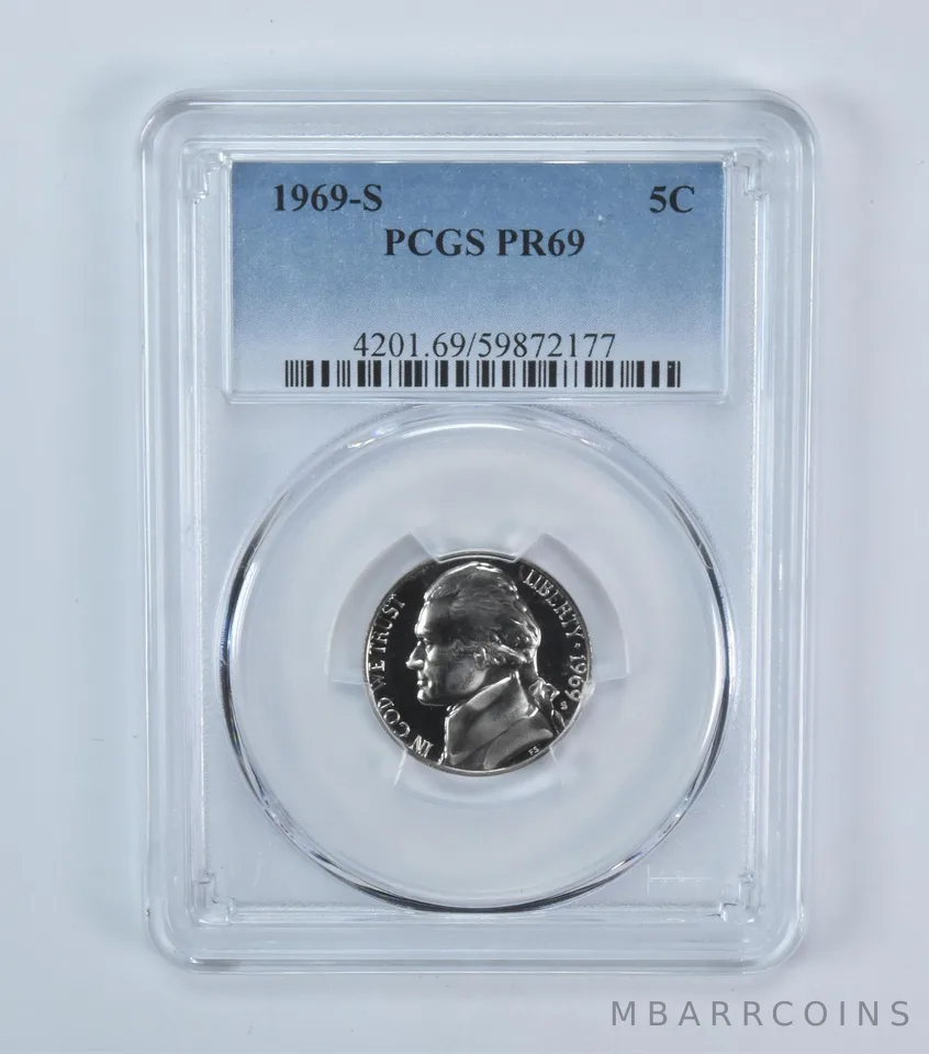 1969-S Jefferson Nickel PR69 PCGS Blue Label