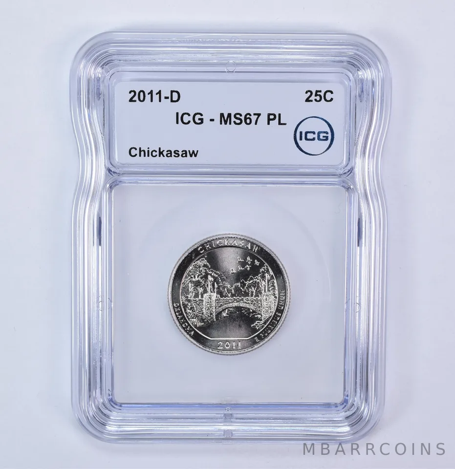 2011-D Washington Quarter ATB Chickasaw MS67 PL ICG
