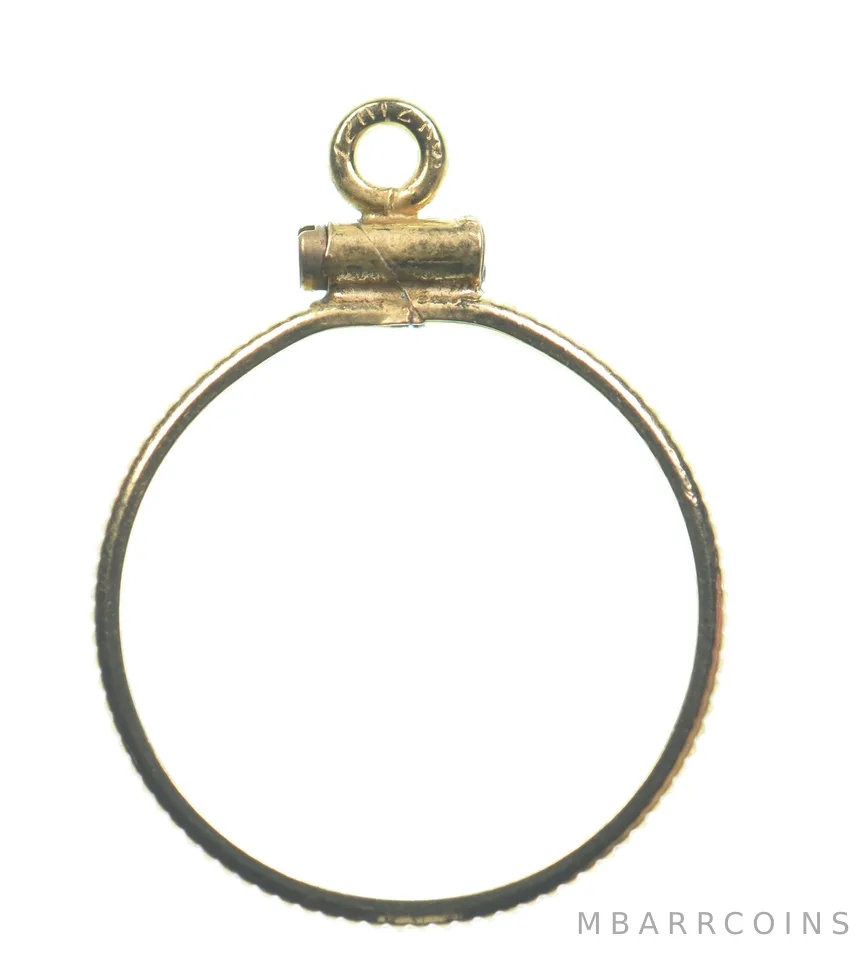 12k 0.6 Gram Gold Filled 15.5mm Coin Bezel Pendant Frame Edge *4922
