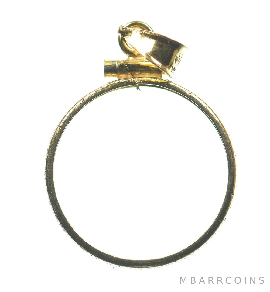 14K 19.23mm GF 1/2 Sovereign Great Britain Coin Bezel Pendant Frame Edge *1341