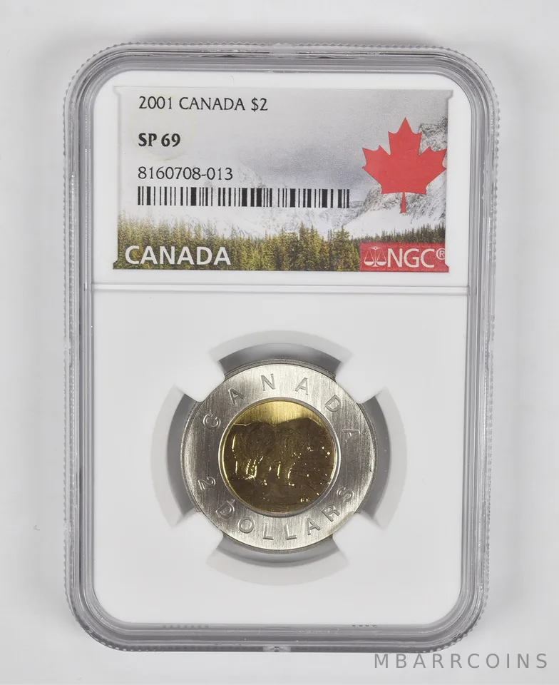 2001 Canada 2 Dollars Polar Bear SP69 NGC Canada Label