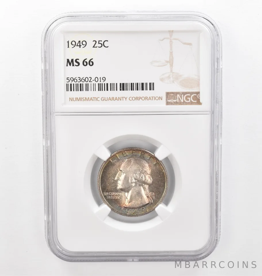 1949 Washington Quarter MS66 NGC Beautiful Tone *2314