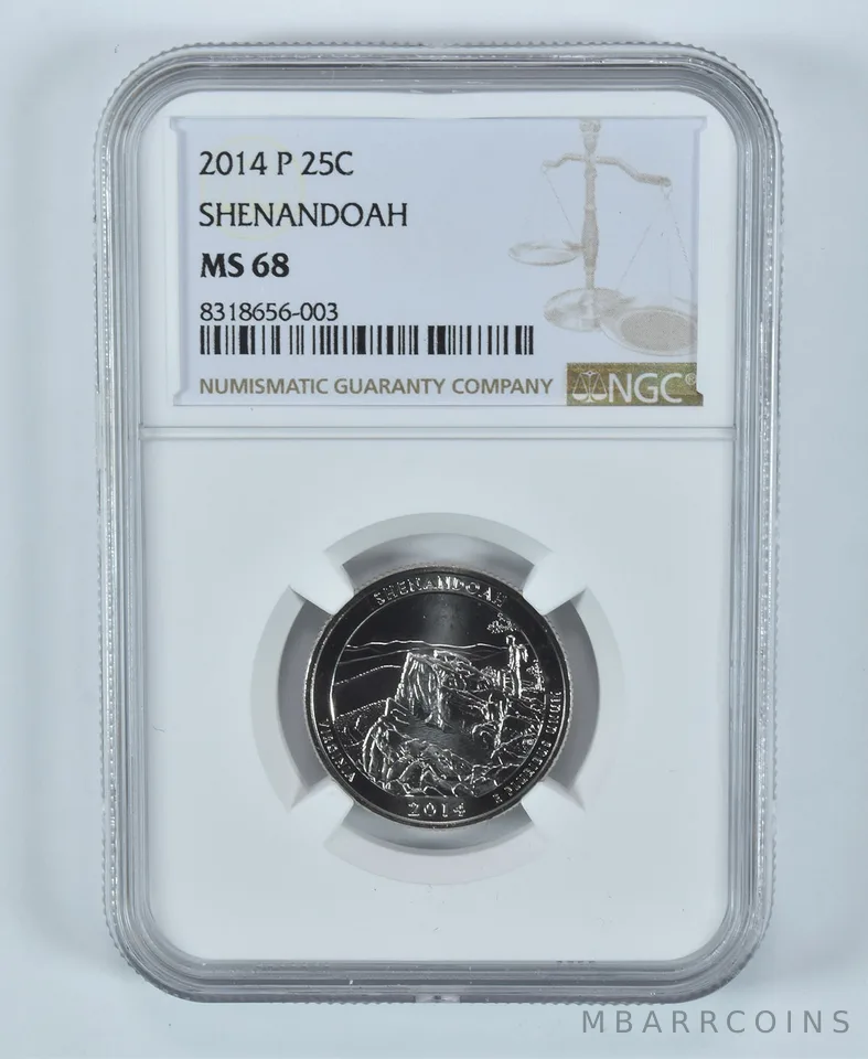 2014-P Washington Quarter Shenandoah America The Beautiful MS68 NGC