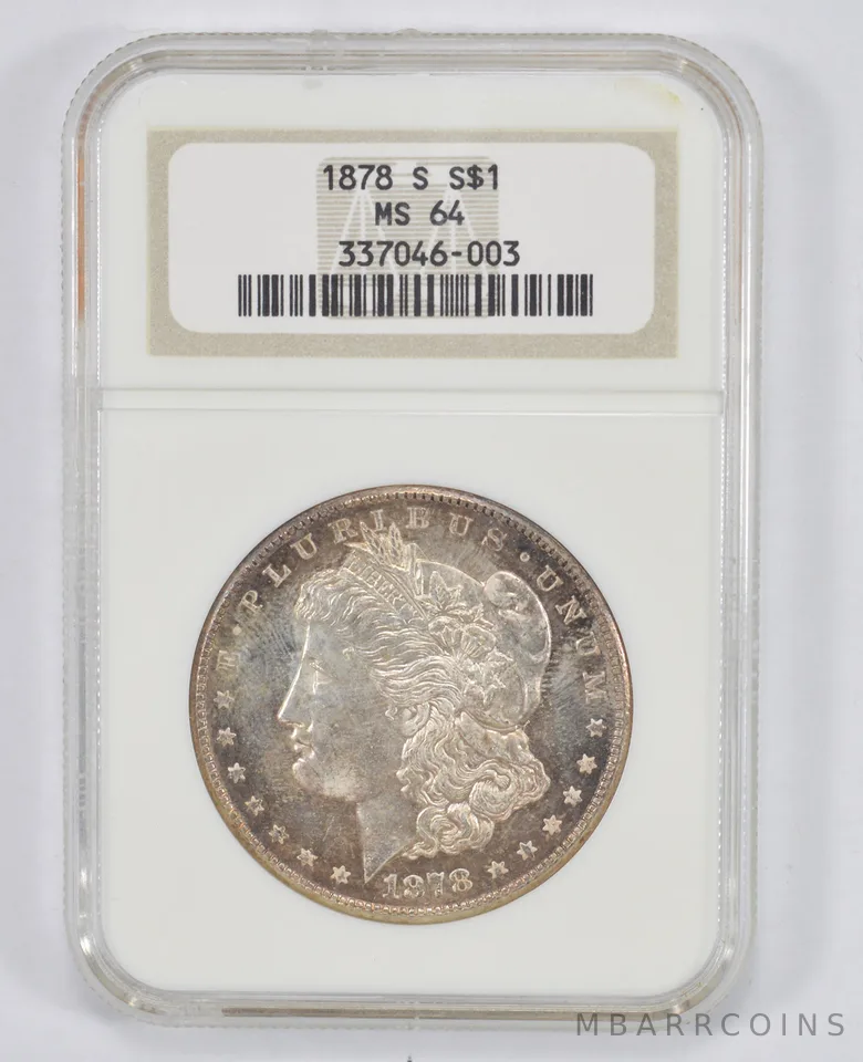 MS64 1878-S Morgan Silver Dollar - NGC PPQ a1789