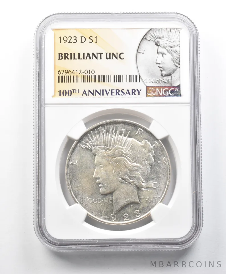 BU 1923-D Peace Silver Dollar NGC *1627
