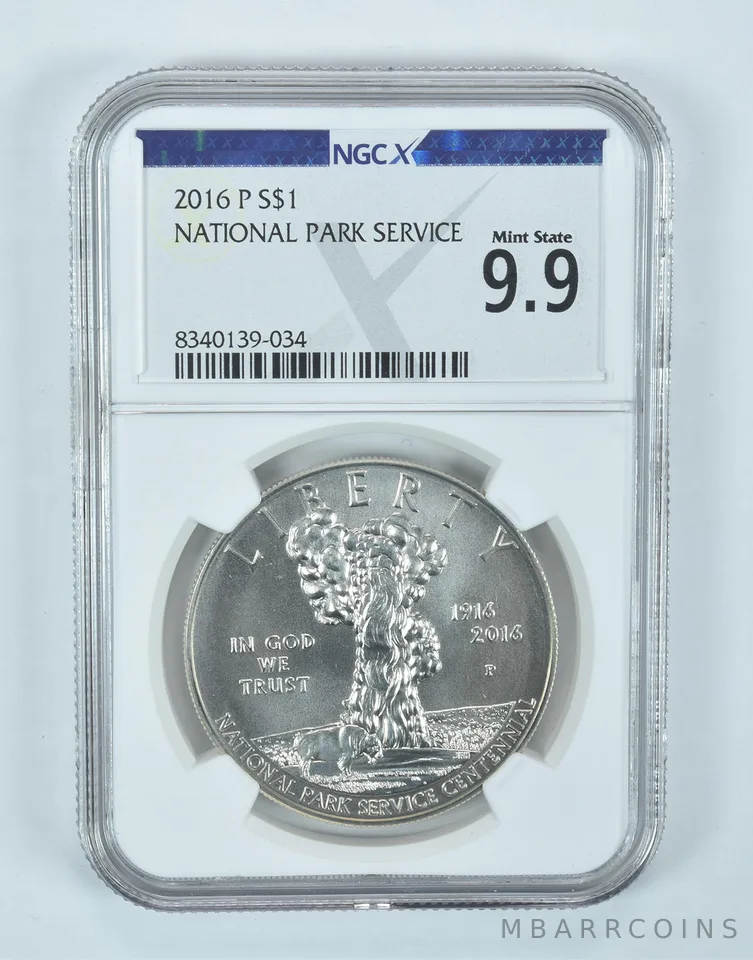 2016-P National Parks Commemorative Silver Dollar Mint State 9.9 NGC X NGCX