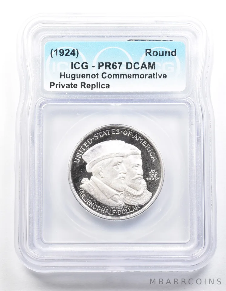 1924 Huguenot Half Dollar PR67 ICG Museum Gallery Strike a1293