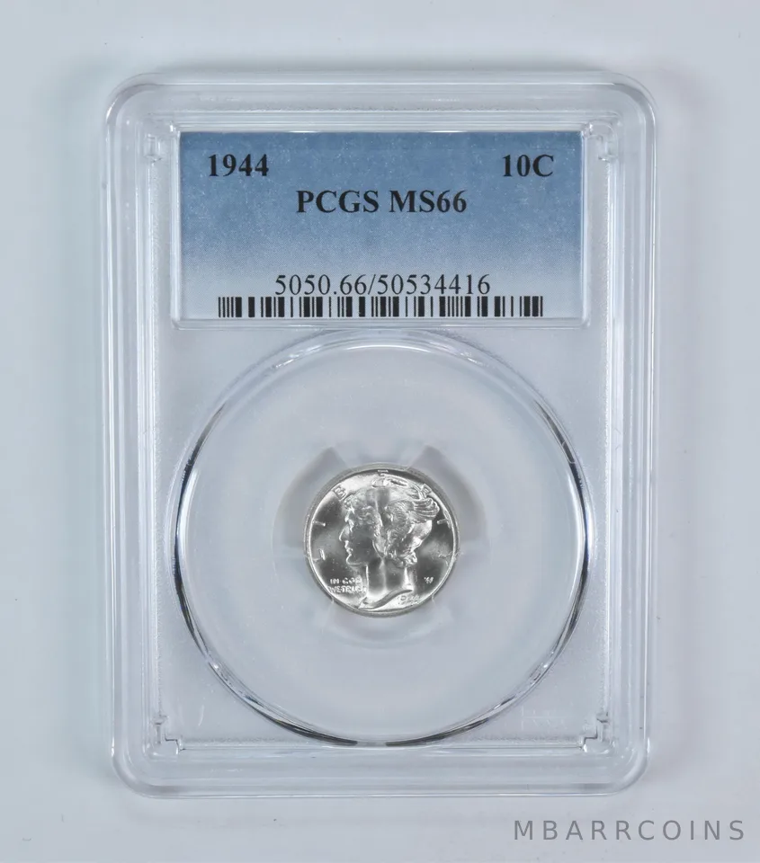 1944 Mercury Dime MS66 PCGS Blue Label