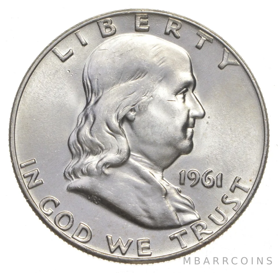 Choice Unc 1961-D Franklin Half Dollar Gem BU From Original Roll