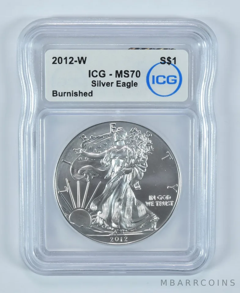 2012-W Burnished Silver Eagle MS70 ICG