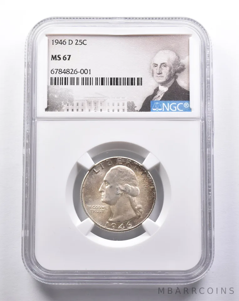 MS67 1946-D Washington Quarter NGC *3330