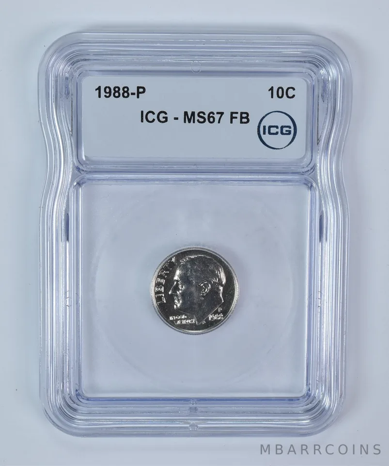 1988-P Roosevelt Dime MS67 FB ICG