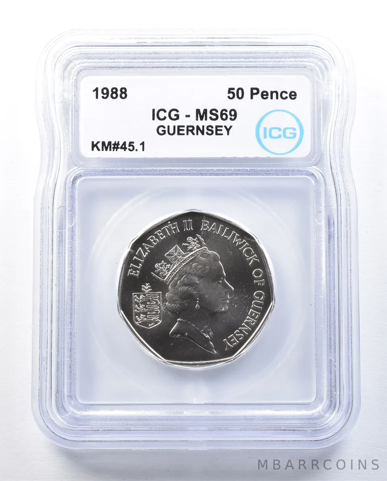 1988 Guernsey 50 Pence KM#45.1 MS69 ICG *8939
