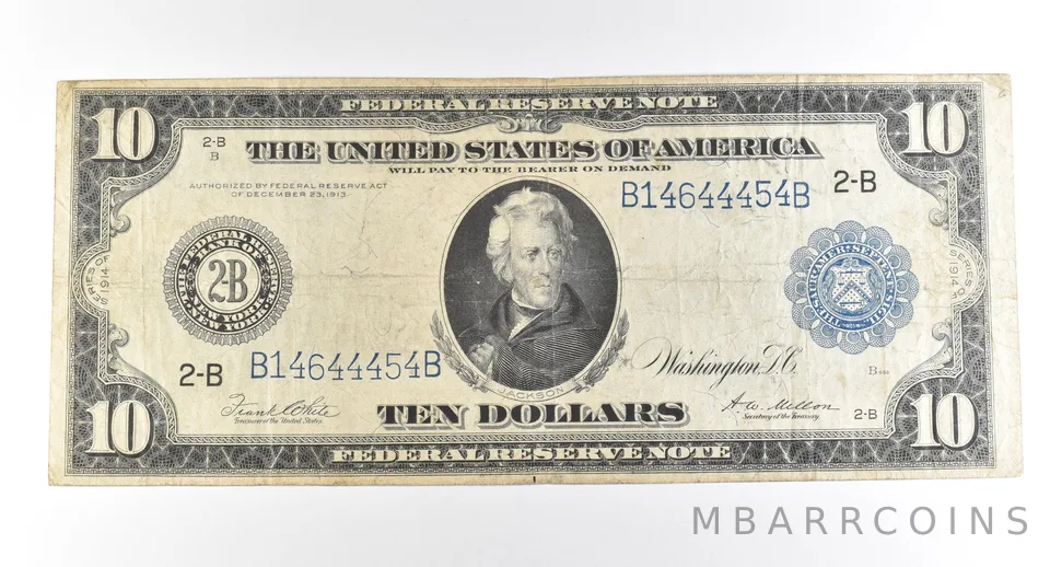 1914 $10 New York NY FRN Large Note Blue Seal *2798