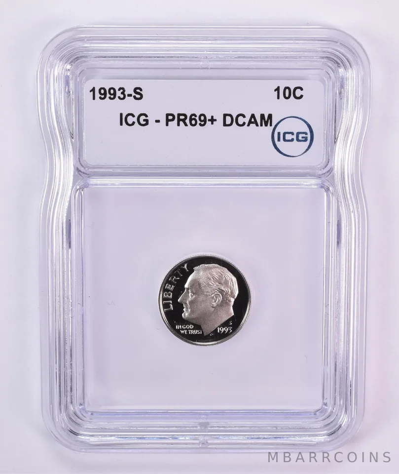 1993-S Roosevelt Dime PR69+ DCAM ICG