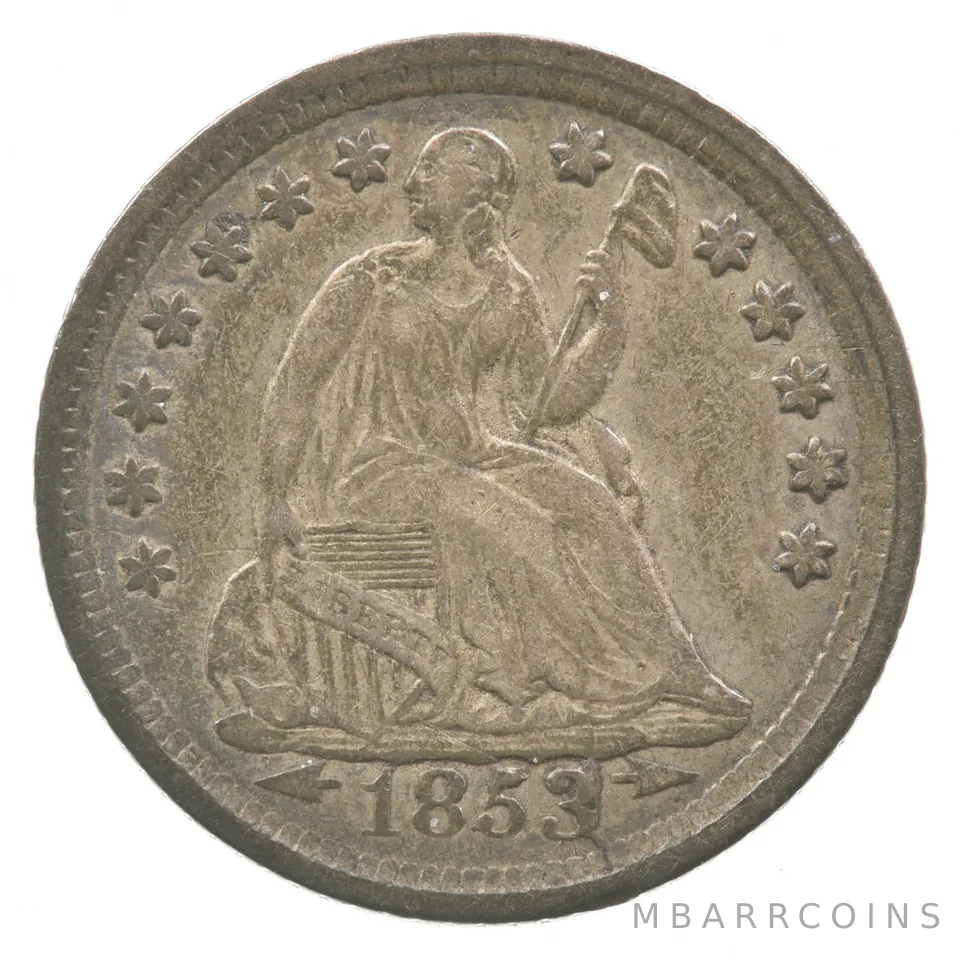 1853-O Seated Liberty Half Dime Arrows 53/1 *8250