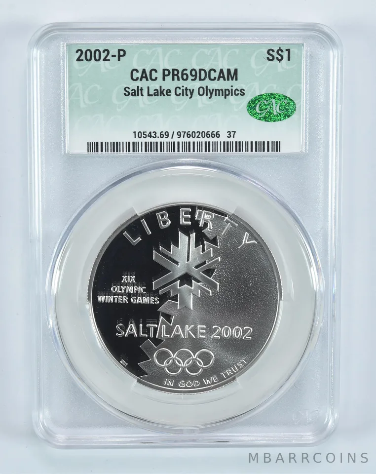 2002-P Winter Olympics Commemorative Silver Dollar PR69 DCAM CAC CACg