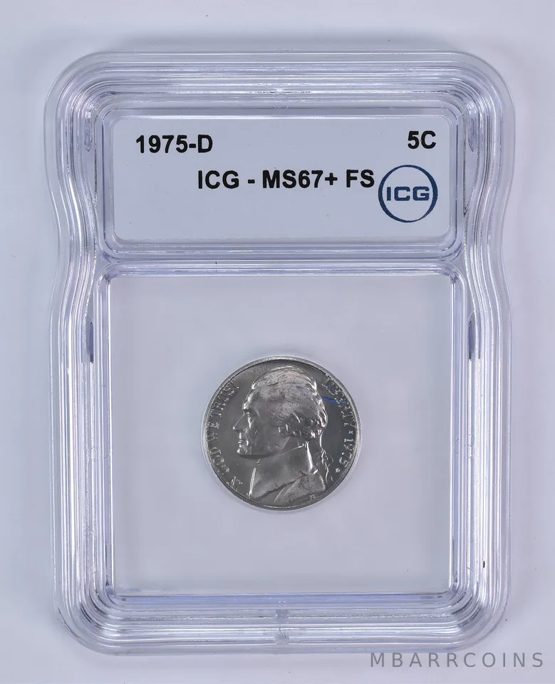 1975-D Jefferson Nickel MS67+ FS ICG