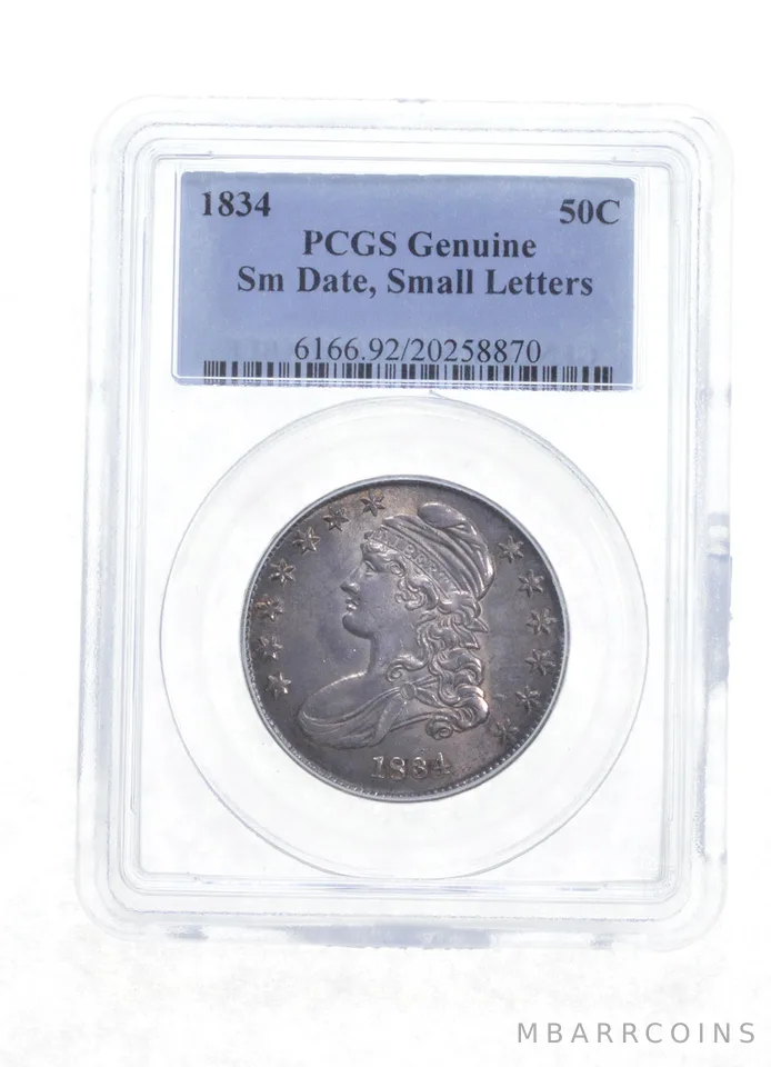 Genuine 1834 Capped Bust Half Dollar - Small Date - Small Letters - PCGS *5760