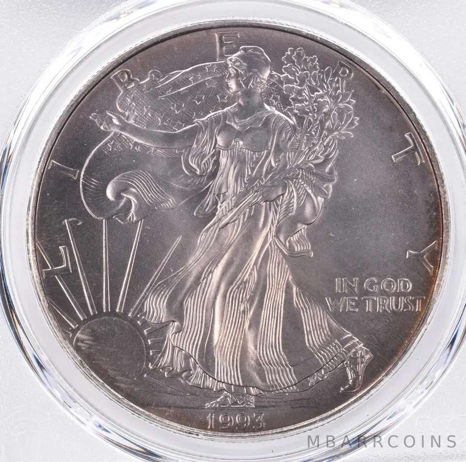 1993 American Silver Eagle MS68 PCGS Beautiful Tone *1290