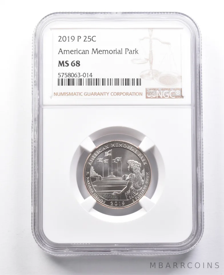 2019-P Washington Quarter American Memorial Park MS68 NGC *7708