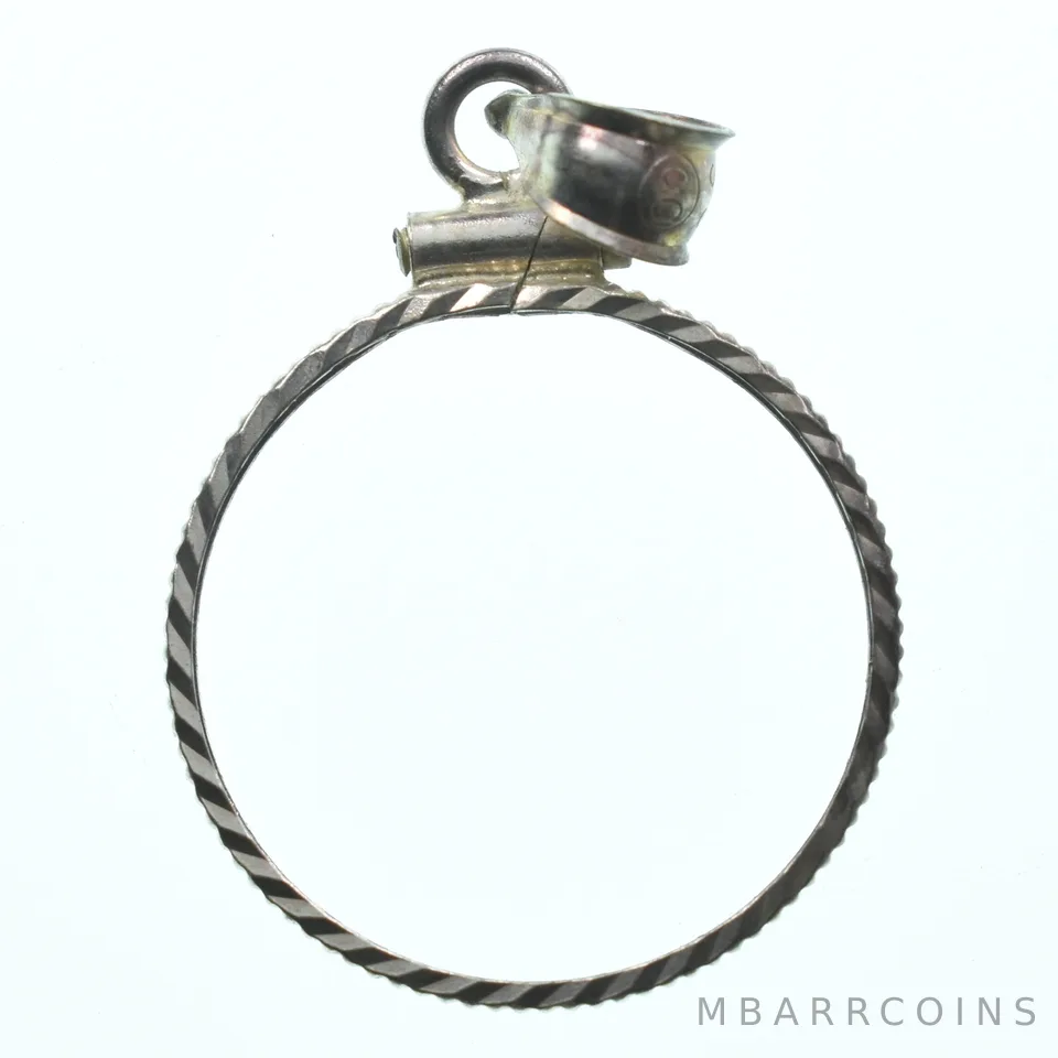 Sterling Silver 7.9 MM Coin Bezel Pendant Frame Edge *2362