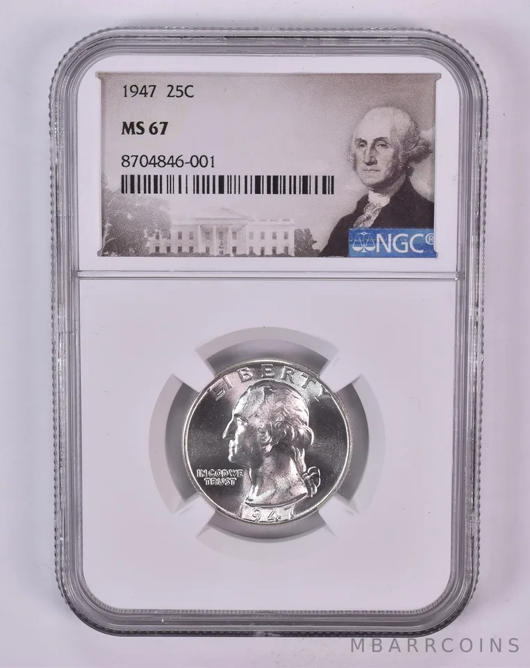 1947 Washington Quarter MS67 NGC Special Label