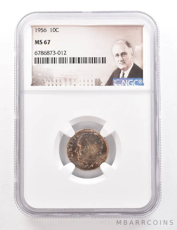 1956 Roosevelt Dime MS67 NGC Beautiful Tone *3403