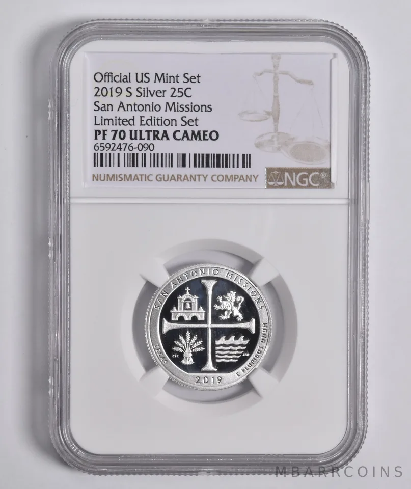 2019-S Quarter San Antonio Missions Silver Limited Edition PF70 UCAM NGC