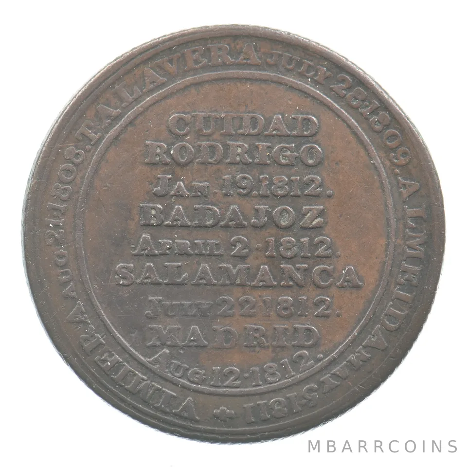 1812 Canada Ciudad Wellington Half Penny Token *7019