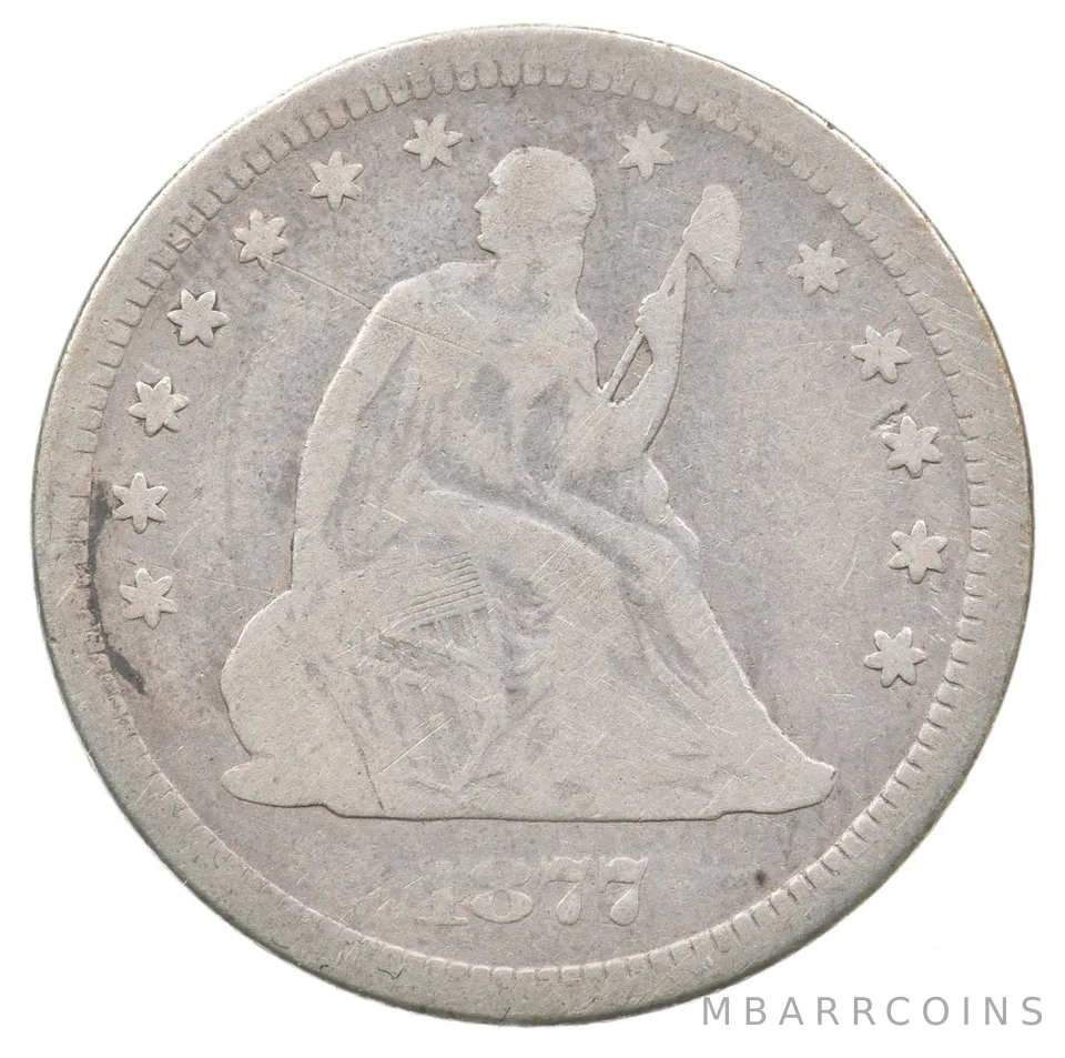 1877-CC Seated Liberty Quarter *8895