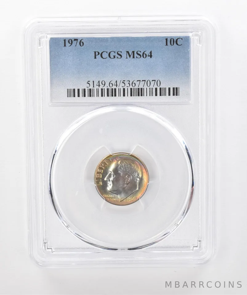 1976 Roosevelt Dime MS64 PCGS Beautiful Tone *1318