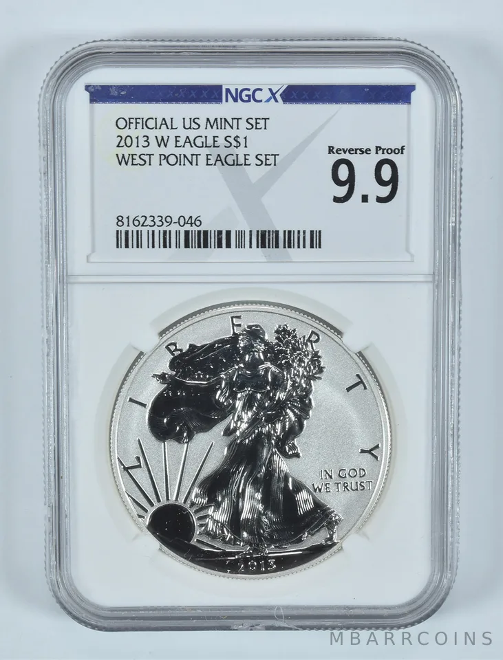 2013-W American Silver Eagle West Point Set Reverse Proof 9.9 NGC X NGCX