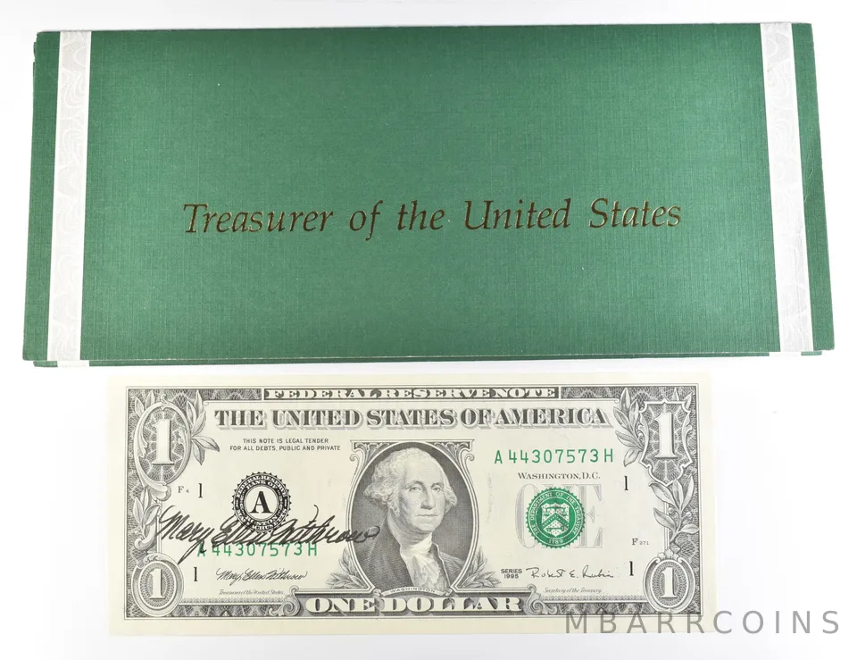 1995 $1 Boston MA FRN Green Seal Courtesy Signature *0938