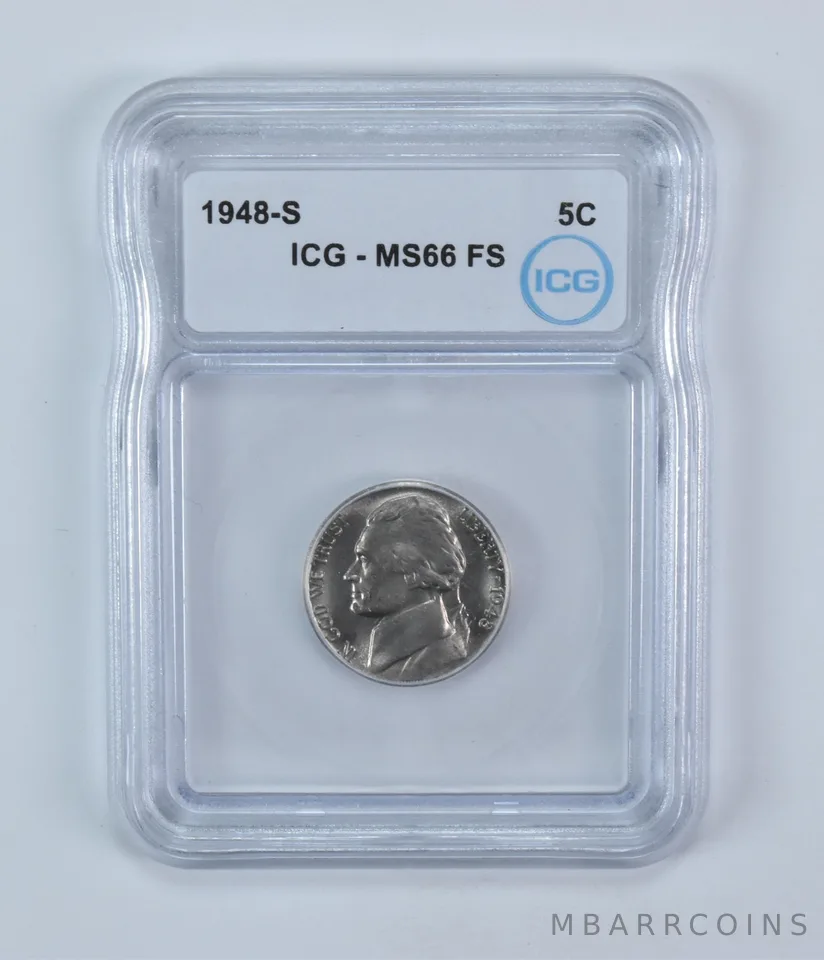 1948-S Jefferson Nickel MS66 FS ICG