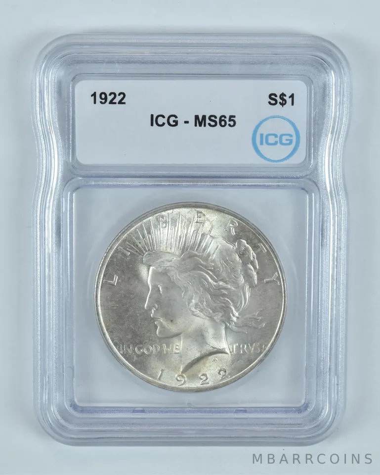 1922 Peace Silver Dollar MS65 ICG