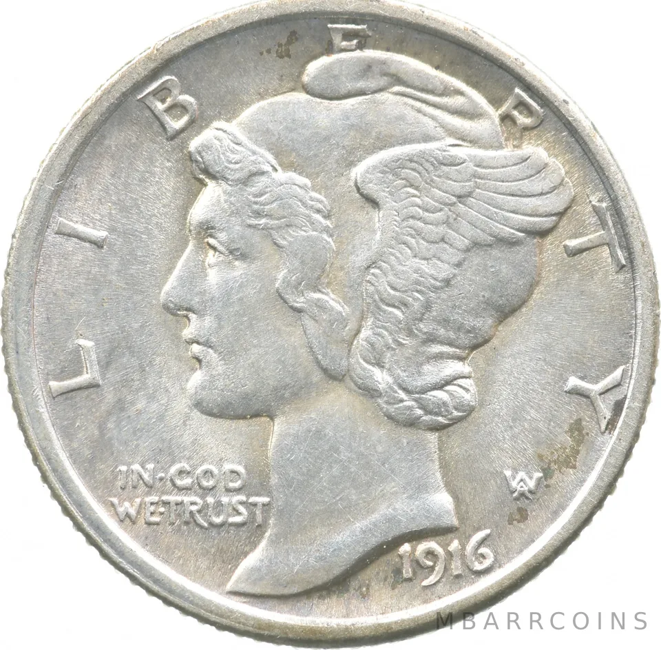 1916 Mercury Dime a9034